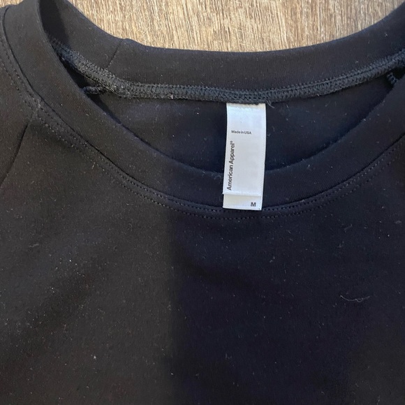 AMERICAN APPAREL Black Crop Top - Picture 3 of 4